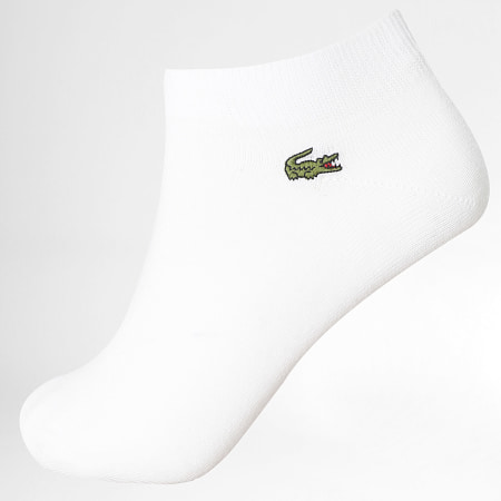 Lacoste - 3 Pares De Calcetines Con Logo Bordado Cocodrilo Blanco