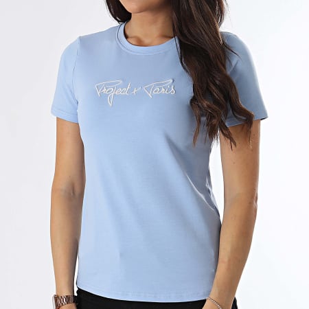 Project X Paris - Camiseta de mujer F221121 Azul claro