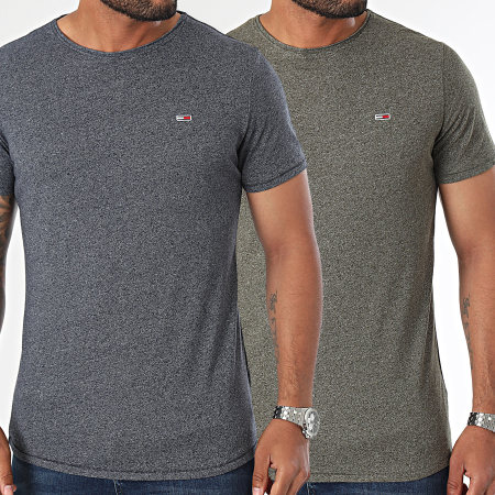 Tommy Jeans - Set van 2 Jaspe 9711 Navy Groen Khaki gevlekt T-shirts