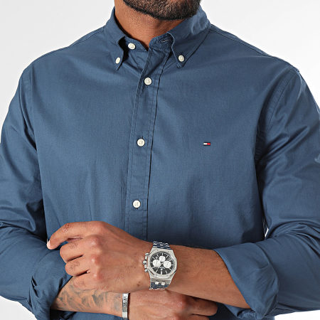 Tommy Hilfiger - Camisa de manga larga Flex Poplin 0934 Azul Marino