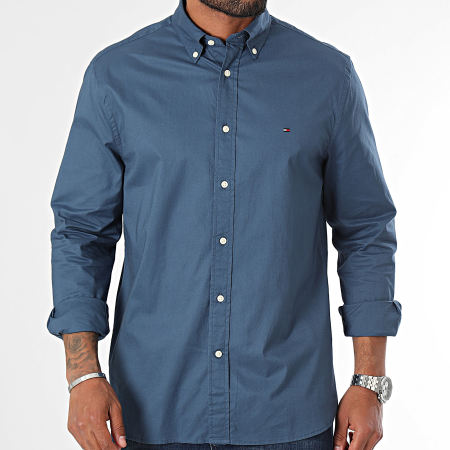 Tommy Hilfiger - Flex Poplin 0934 Overhemd met lange mouwen marineblauw