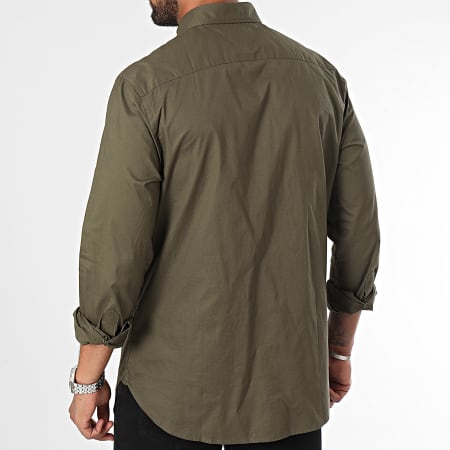 Tommy Hilfiger - Flex Poplin 0934 Lange Mouw Overhemd Khaki Groen