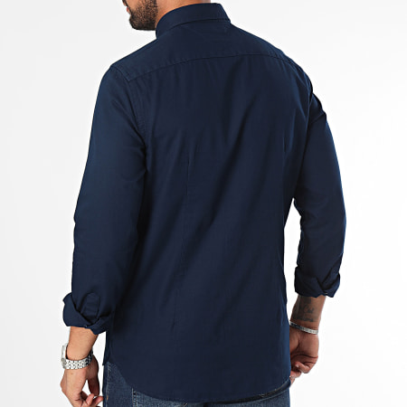 Tommy Hilfiger - Camicia Slim Flex a maniche lunghe Dobby 4568 blu navy