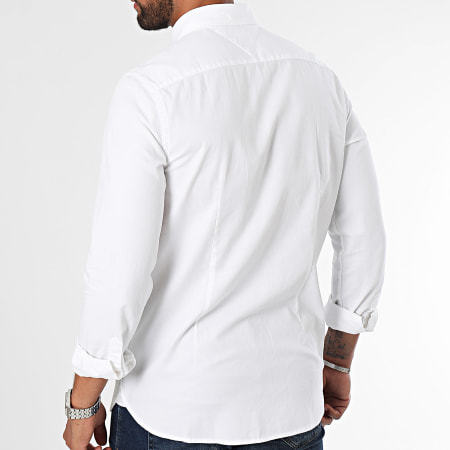 Tommy Hilfiger - Slim Flex Camisa Manga Larga Dobby 4568 Blanco