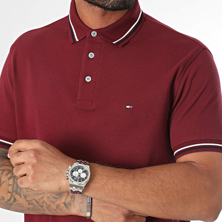 Tommy Hilfiger - Polo Manga Corta Slim Fit Tipped 7346 Burdeos