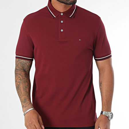 Tommy Hilfiger - Polo korte mouw Slim Fit getipt 7346 Bordeaux