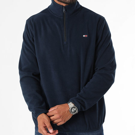 Tommy Jeans - Sudadera Polar Flag Regular Fit Zip Neck 0508 Azul Marino