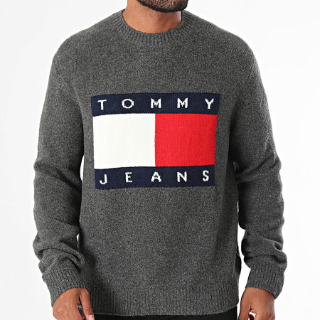 Tommy Jeans - Regular Gemêleerde Vlag Sweater 9442 Houtskool Grijs