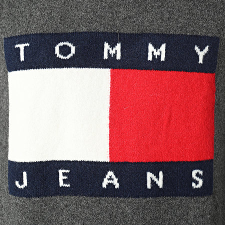 Tommy Jeans - Maglione regolare Melange Flag 9442 Grigio antracite