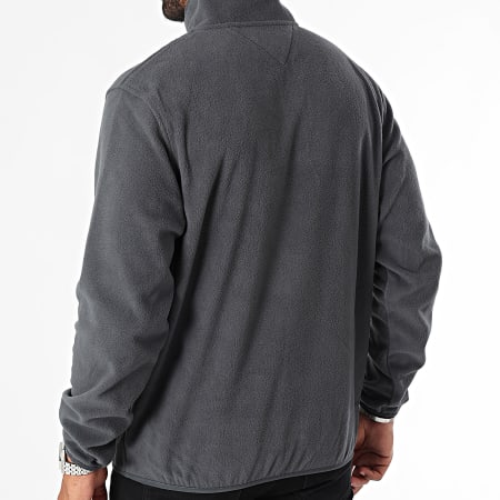 Tommy Jeans - Sudadera Polar Flag Regular Fit Zip Neck 0508 Charcoal Grey