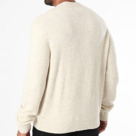 Tommy Jeans - Pull Regular Melange Flag 9442 Beige Chiné