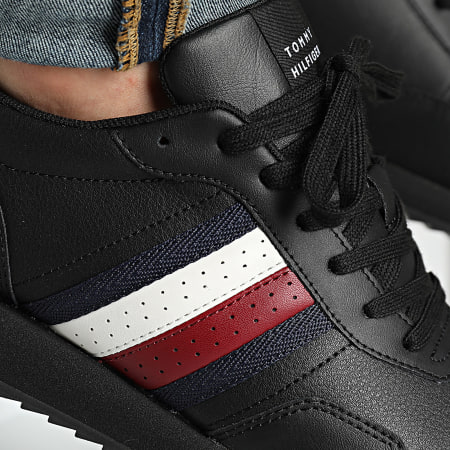 Tommy Hilfiger - Sneakers Runner Evo Leather Mix Essential 5121 Zwart