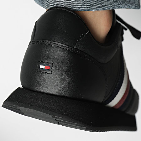 Tommy Hilfiger - Cestini Runner Evo Leather Mix Essential 5121 Nero