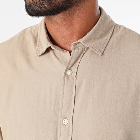 Jack And Jones - Gingham Beige Shirt Met Lange Mouwen