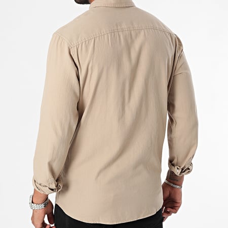 Jack And Jones - Gingham Beige Shirt Met Lange Mouwen