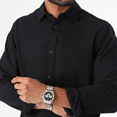 Jack And Jones - Camisa de manga larga Gingham Negra