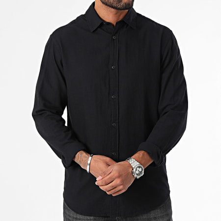 Jack And Jones - Camisa de manga larga Gingham Negra