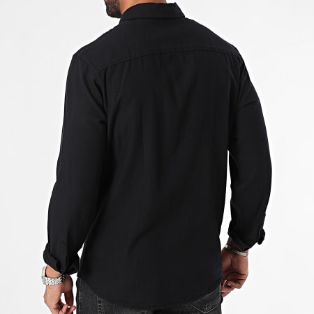 Jack And Jones - Camicia a maniche lunghe in percalle nero