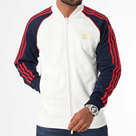 Adidas Originals - SST IY9859 Giacca con zip a righe bianca e marina