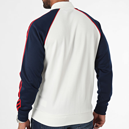 Adidas Originals - SST IY9859 Chaqueta con cremallera a rayas blanco marino claro