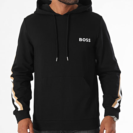 BOSS - Iconische Hoodie Met Strepen 50521884 Zwart