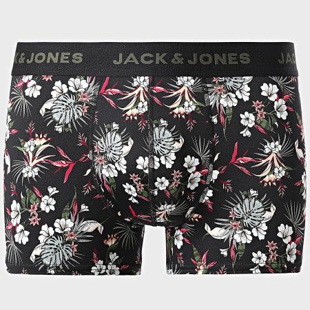 Jack And Jones - Juego De 3 Boxers De Microfibra Floral Negro