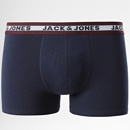 Jack And Jones - Set di 5 boxer Oliver Grigio erica Marina Verde scuro Bordeaux