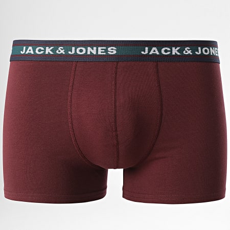 Jack And Jones - Lot De 5 Boxers Oliver Gris Chiné Bleu Marine Vert Foncé Bordeaux