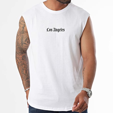 Luxury Lovers - Tee Shirt Sans Manches Los Angeles Basketball Blanc