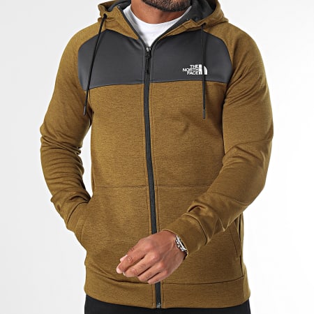 The North Face - Sweat Zippé Capuche Reaxion A7Z9O Vert Kaki Chiné