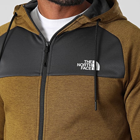 The North Face - Reaxion A7Z9O Felpa con zip e cappuccio verde kaki