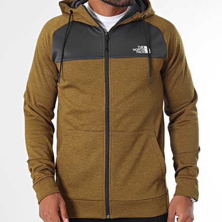 The North Face - Reaxion A7Z9O Felpa con zip e cappuccio verde kaki