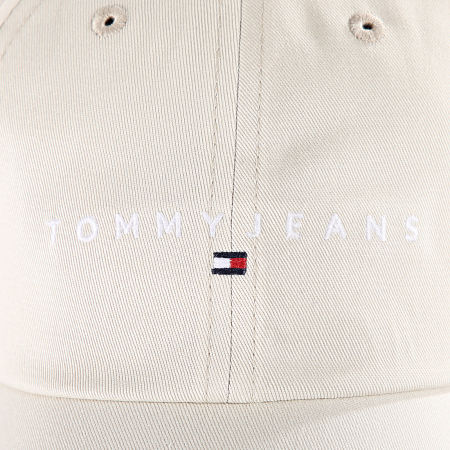 Tommy Jeans - Gorra de mujer Linear Logo 8 Panel 6868 Beige