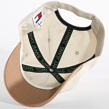 Tommy Jeans - Gorra de 8 patillas con logotipo lineal 2894 Beige