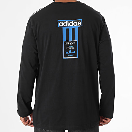 Adidas Originals - Adibreak IY4850 Zwart Gestreept Shirt Met Lange Mouw