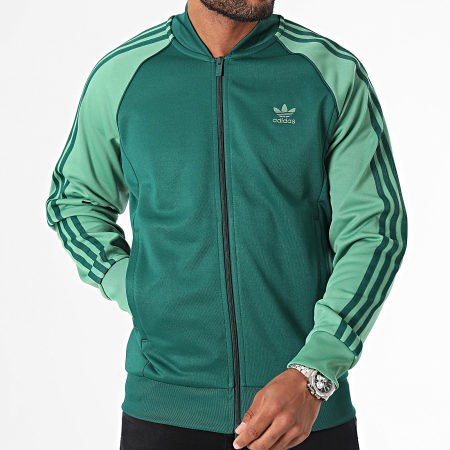 Adidas Originals - SST IY8731 Groen gestreept ritsjack