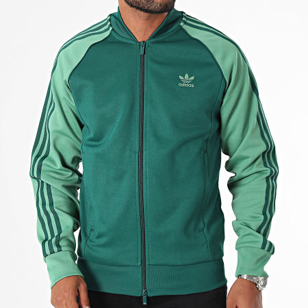 Adidas Originals - Veste Zippée A Bandes SST IY8731 Vert