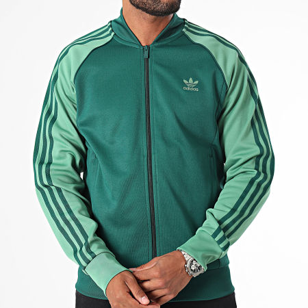 Adidas Originals - SST IY8731 Giacca con zip a righe verdi