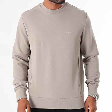 Calvin Klein - Repreve Micro Logo Ronde Hals Sweat 9926 Taupe