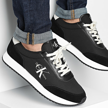 Calvin Klein - Baskets Retro Runner Low Mix 1032 Black Eggshell White