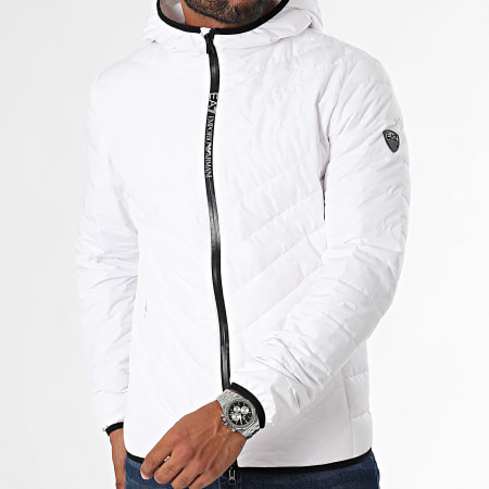 EA7 Emporio Armani - Chaqueta con capucha y cremallera 8NPB14-PNE1Z Blanco Plata