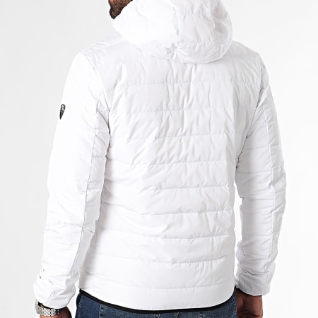 EA7 Emporio Armani - Chaqueta con capucha y cremallera 8NPB14-PNE1Z Blanco Plata