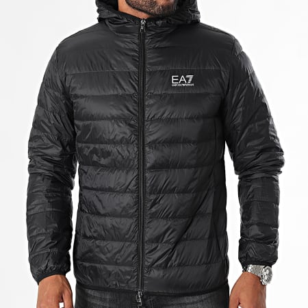 EA7 Emporio Armani - Abrigo con capucha 8NPB24-PNGPZ Negro Plata