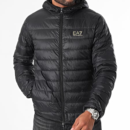 EA7 Emporio Armani - Chaqueta de plumón con capucha 8NPB24-PNGPZ Negro Oro