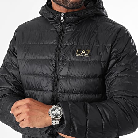 EA7 Emporio Armani - Donsjack met capuchon 8NPB24-PNGPZ Zwart Goud