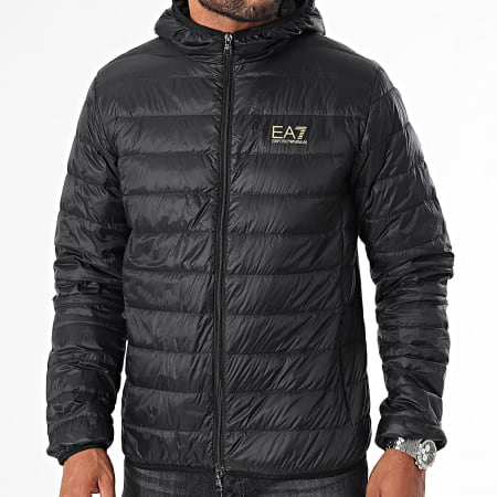 EA7 Emporio Armani - Chaqueta de plumón con capucha 8NPB24-PNGPZ Negro Oro