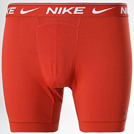 Nike - Confezione da 3 boxer KE1257 arancione, rosso mattone, navy