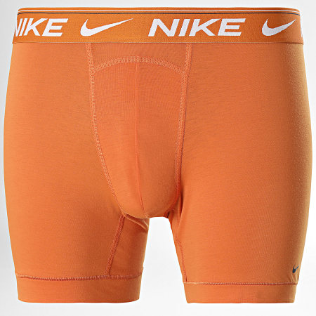 Nike - Confezione da 3 boxer KE1257 arancione, rosso mattone, navy