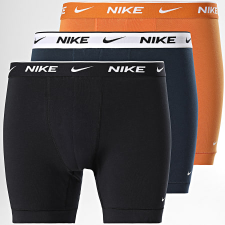 Nike - Set di 3 boxer KE1007 nero navy arancione