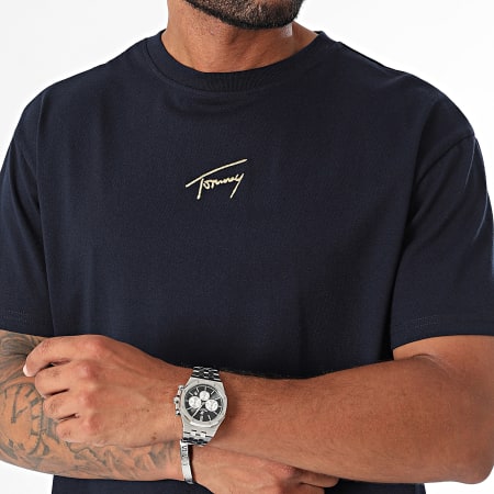 Tommy Jeans - Gold Signature T-shirt 9692 Navy Gold